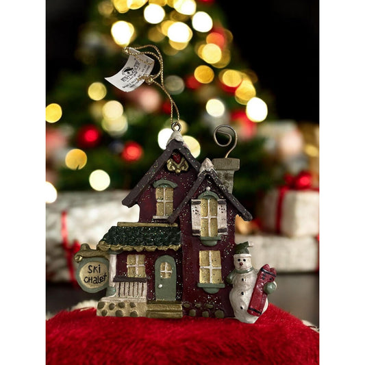 Kurt S. Adler Vintage Ski Chalet Christmas Ornament – Alpine Cabin Holiday Decor