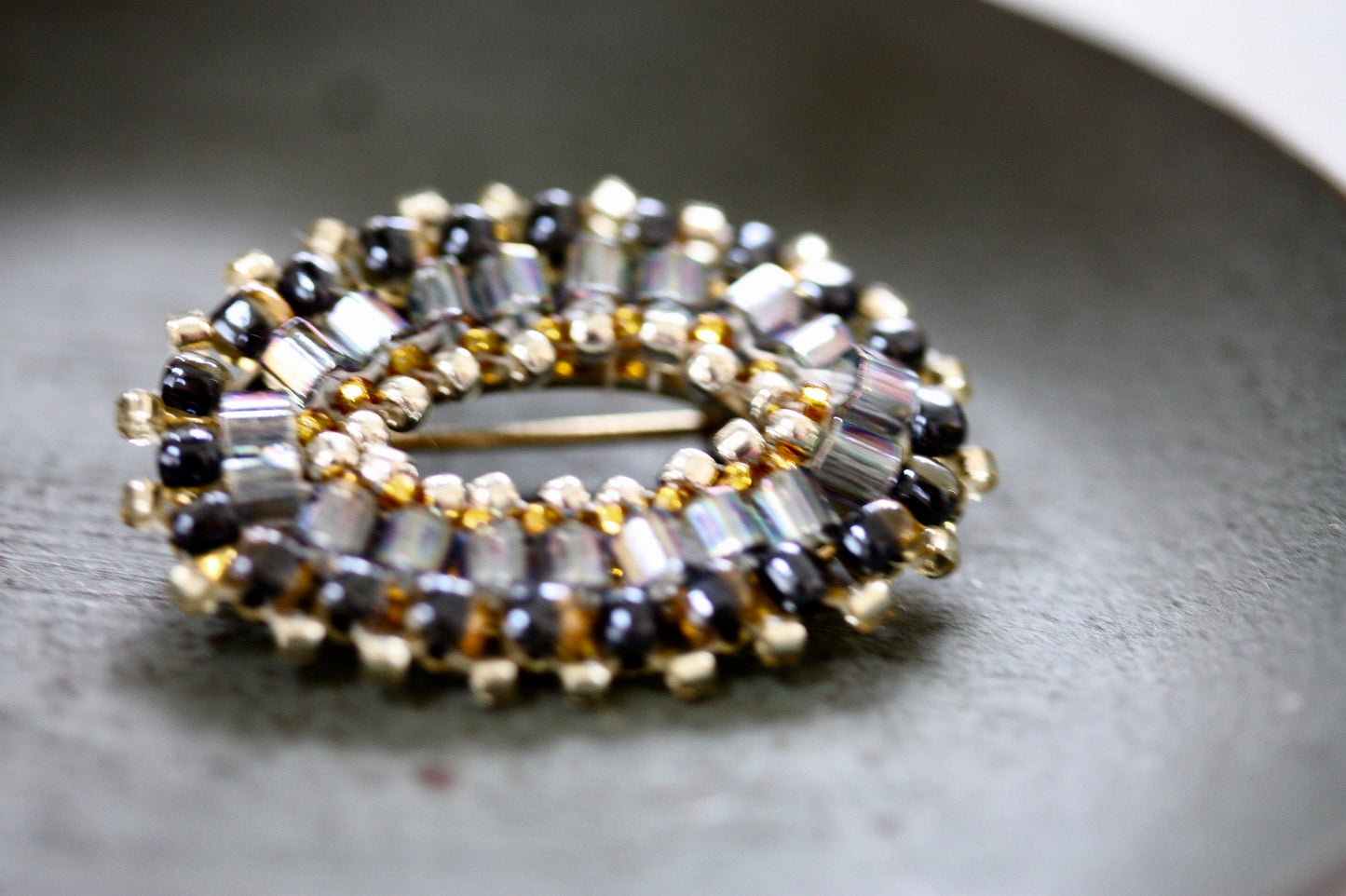 Tiny little 1-inch beadwork lapel pin