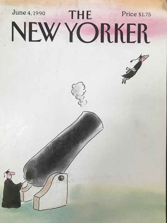 The NEW YORKER cover only - June 4, 1990 - funny graduation celebration