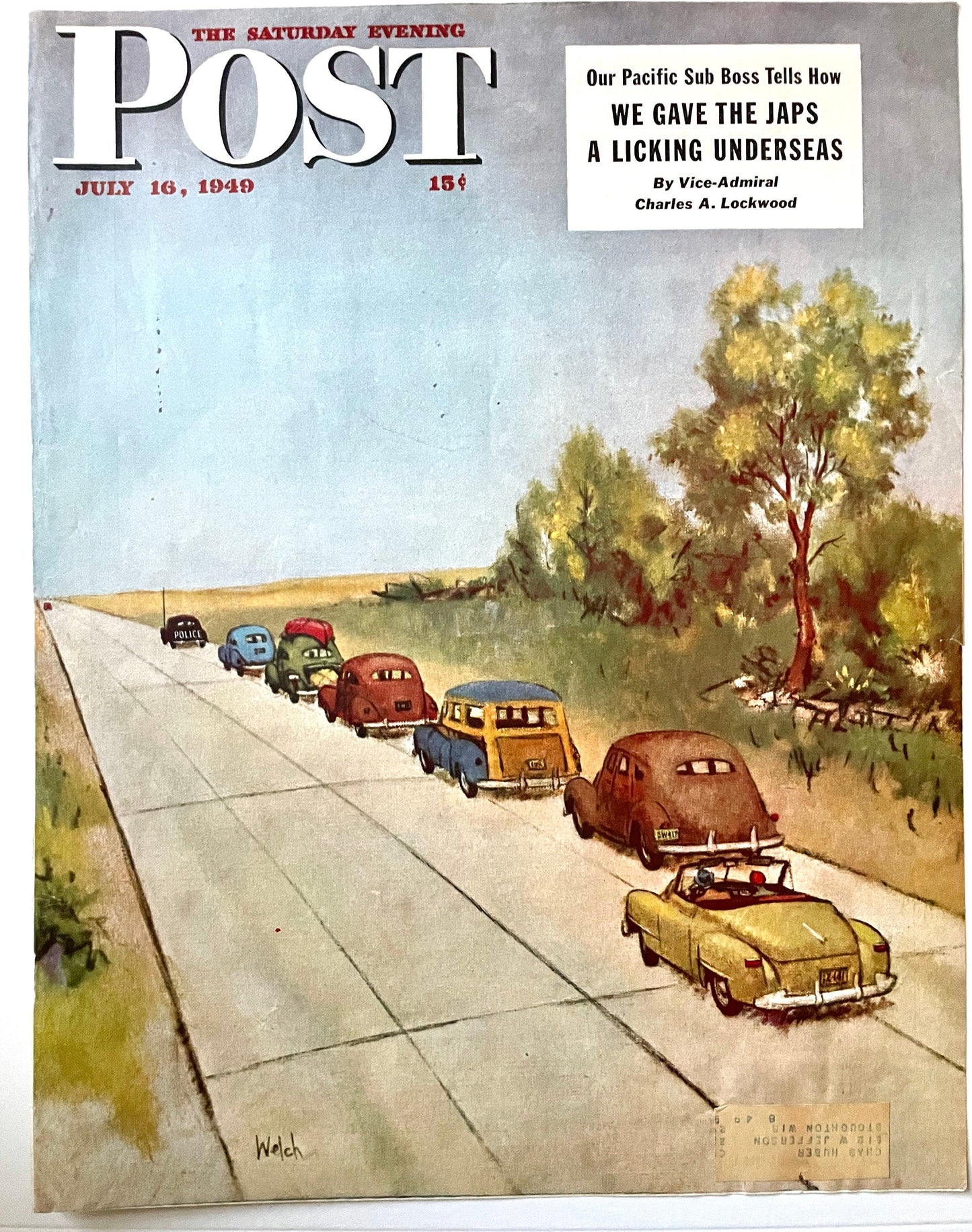 RARE - Saturday Evening Post - Original Cover - July 16, 1949