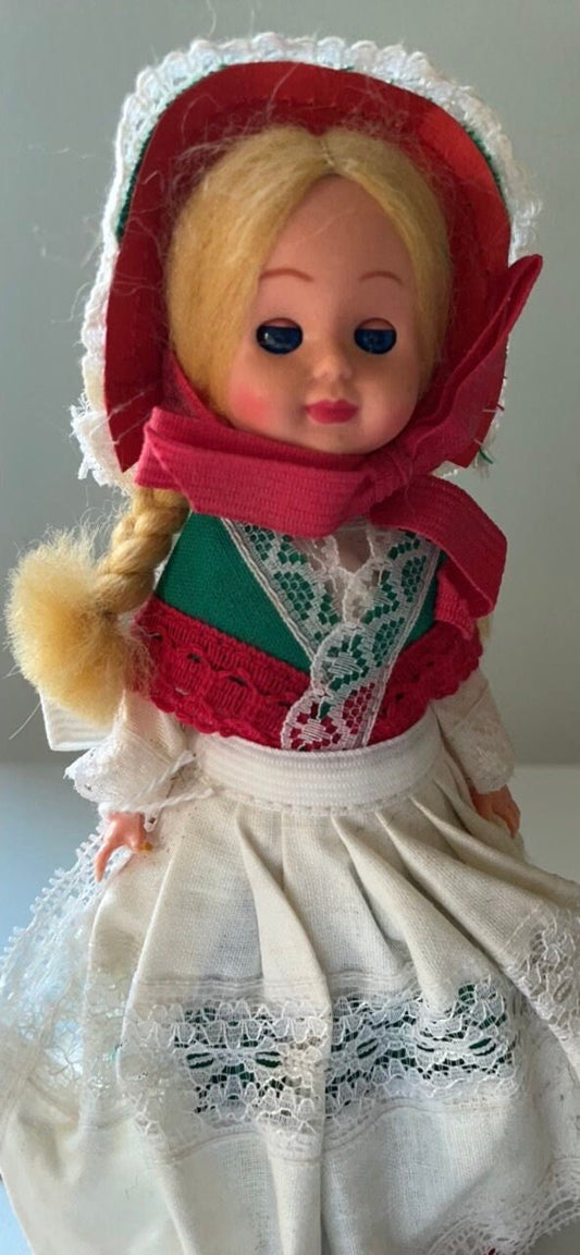 Vintage collectible Doll figurine from Denmark - with eyes that open and close