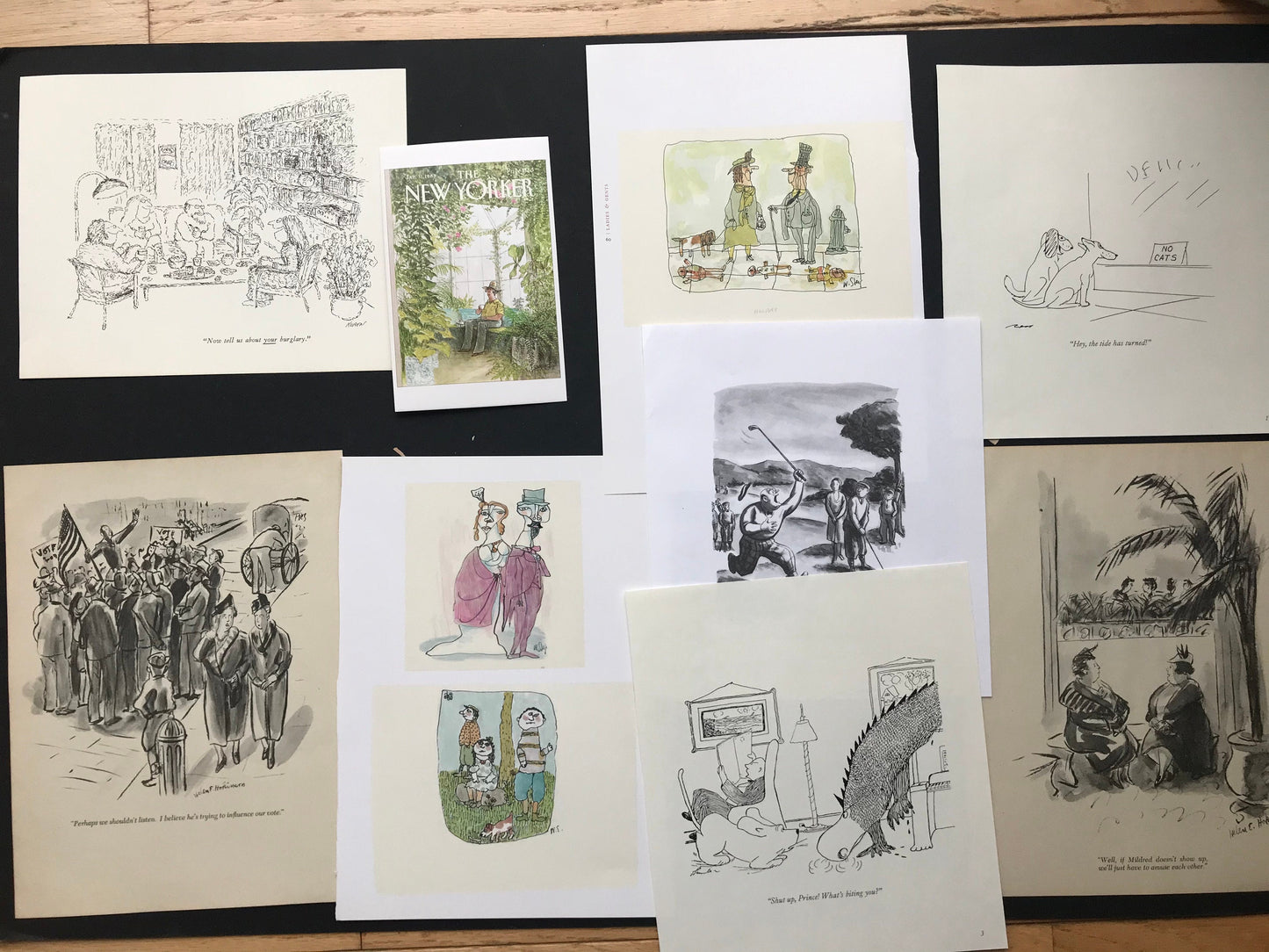 For The NEW YORKER Magazine lover - 3 dozen+ lot of cartoons, ads and art from original New Yorker magazines and books - 1950's till today