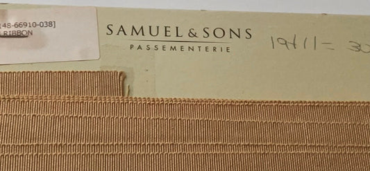 Vintage Samuel and Sons Passementerie Trim - 1.5 inch French Grosgrain Ribbon, wheat color - price per yard
