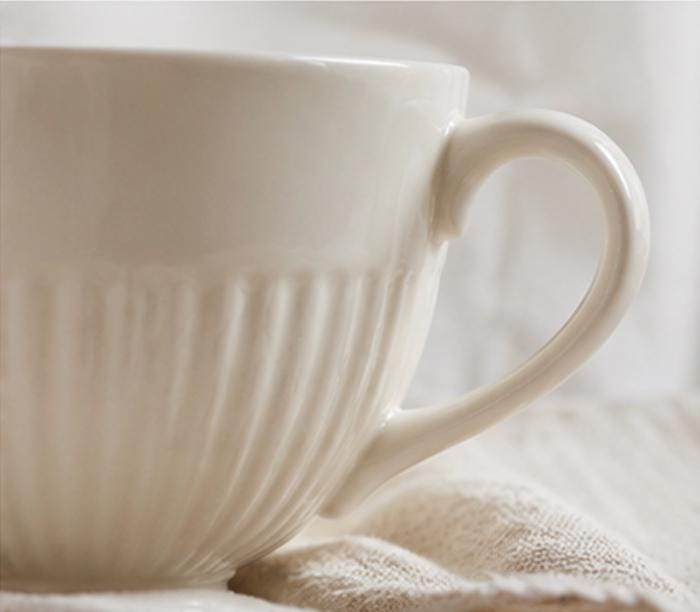 Vintage Wedgwood England White Ribbed Coffee Cups, English Cottage Kitchen Cups, Minimalist Ironstone Style Mug Sets