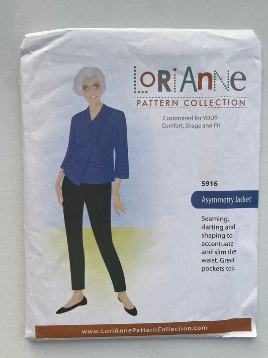 UNCUT Sewing Pattern - LoriAnne Patterns 5916. Asymmetry Jacket. All Sizes