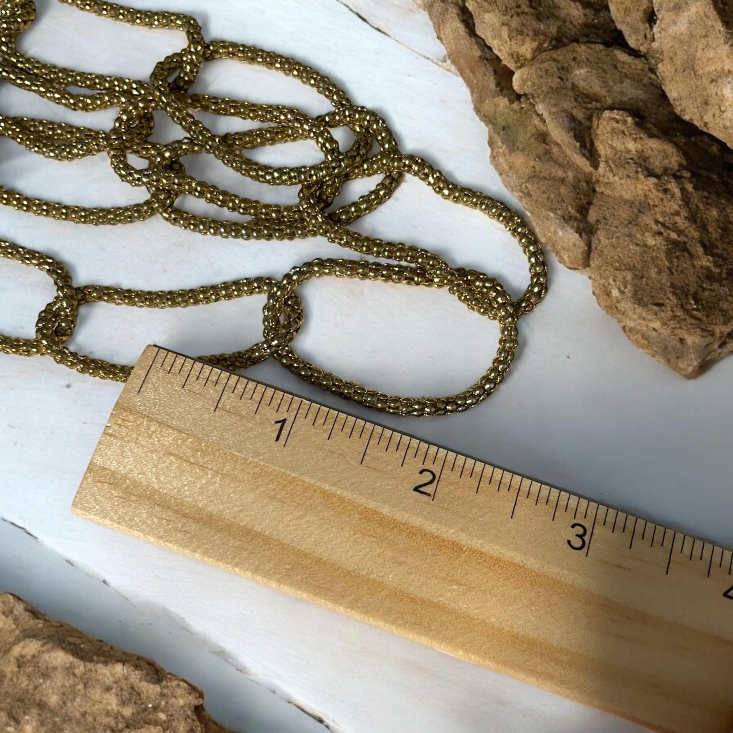 Unique gold beaded "chain" link vintage necklace