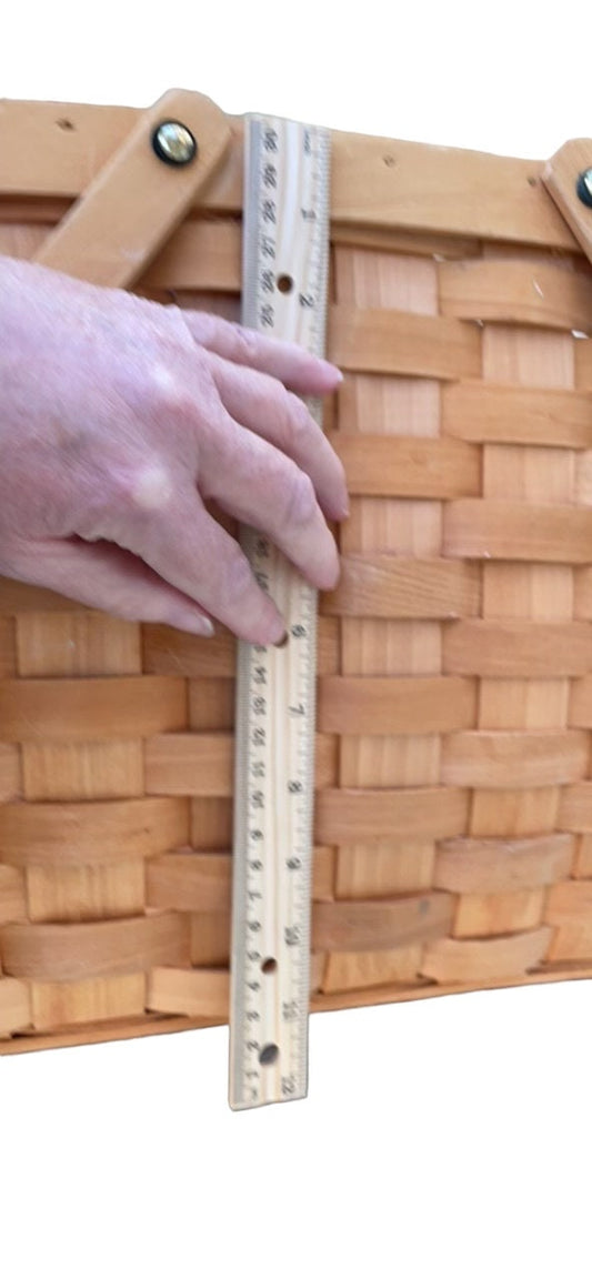 Large Picnic Basket - Woven Sturdy Wicker, Spacious 16" Wide x 11" Tall