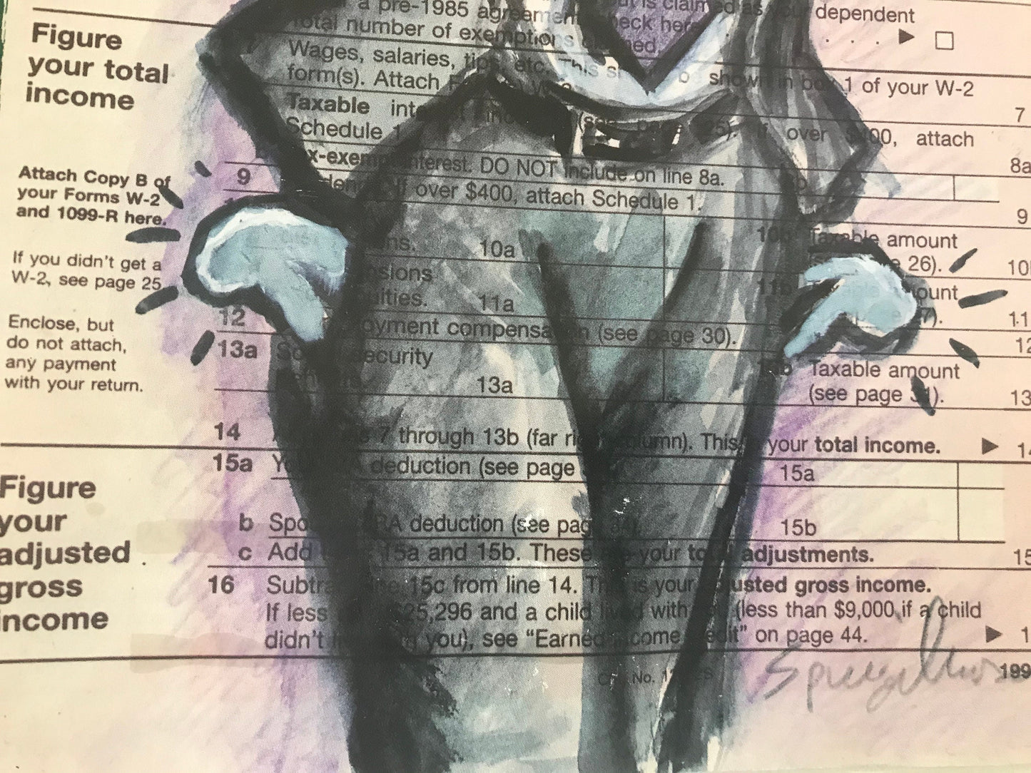 April 17, 1995 - The NEW YORKER Magazine original cover - taxes