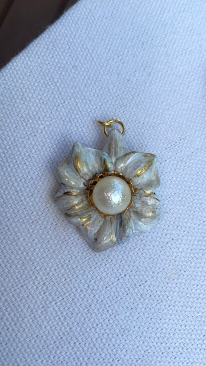 Your choice of handmade faux pearl flower necklace