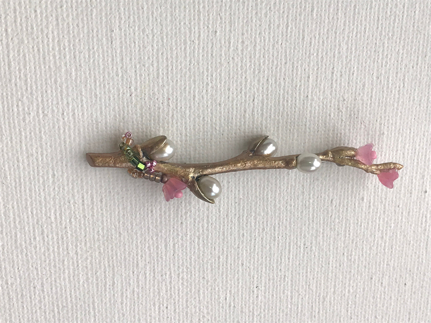 Revised, Modernized, Upcycled - one-of-a-kind mixed media vintage wreath floral tree branch with beadwork