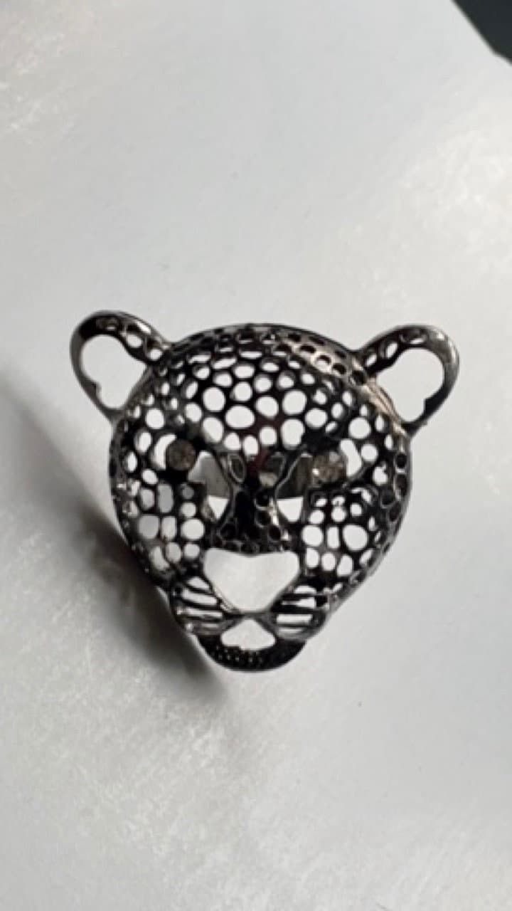 Unique vintage large tiger ring - statement ring