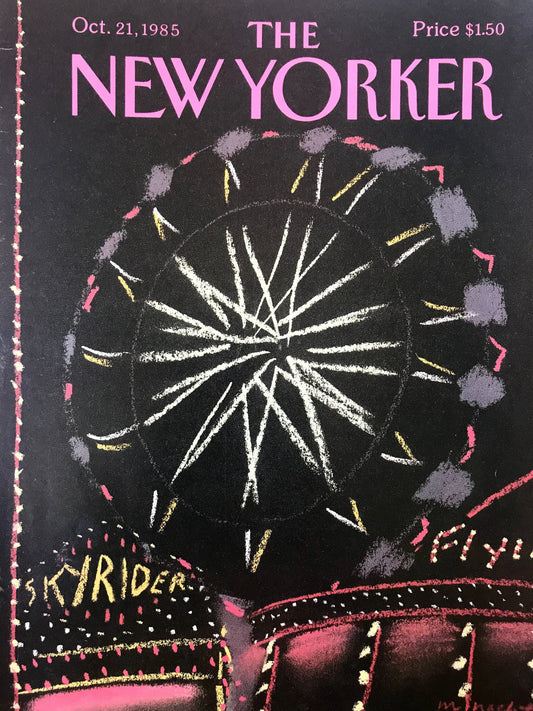 October 21, 1985 - The NEW YORKER Magazine original cover - Ferris wheel, amusement park, rides