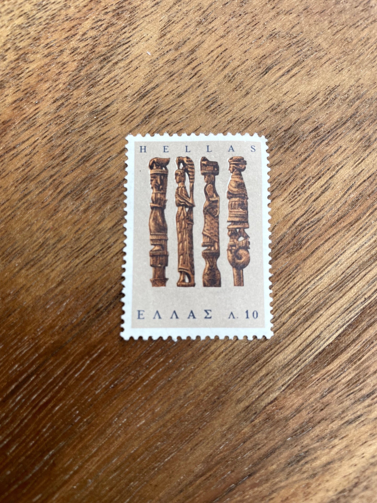 Postage Stamp Necklace Pendant - Vintage Hellas Greece Design