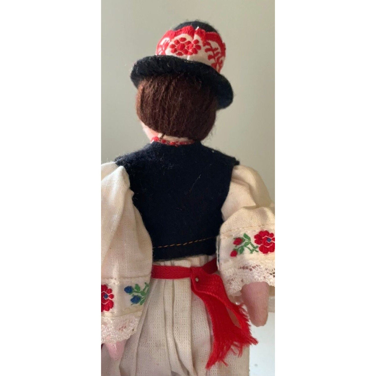 All hand sewn, hand painted, hand made vintage male collectible Doll figurine from Hungary / Hungarian