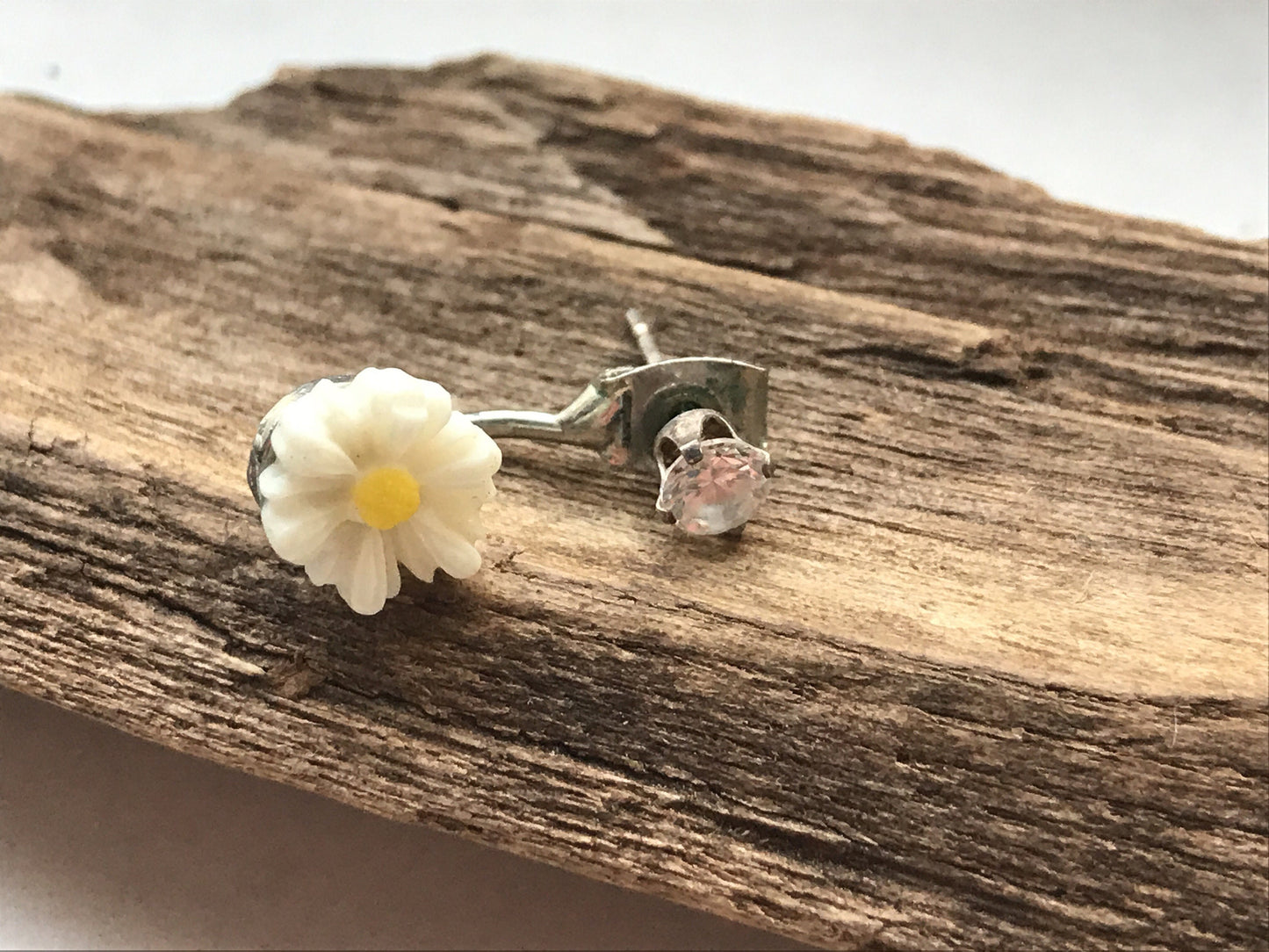 Tiny little flower drop vintage stud earrings