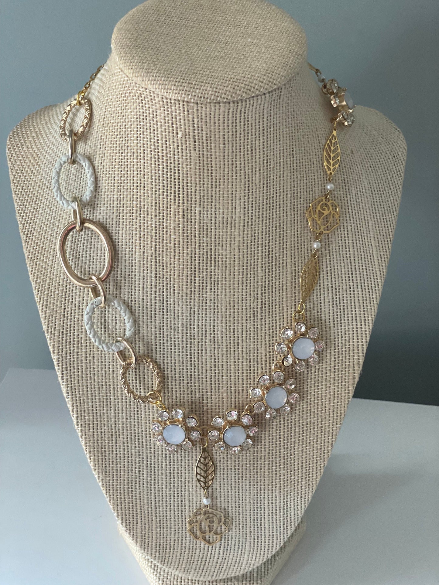 Unique, one-of-a-kind artisan mixed material necklace