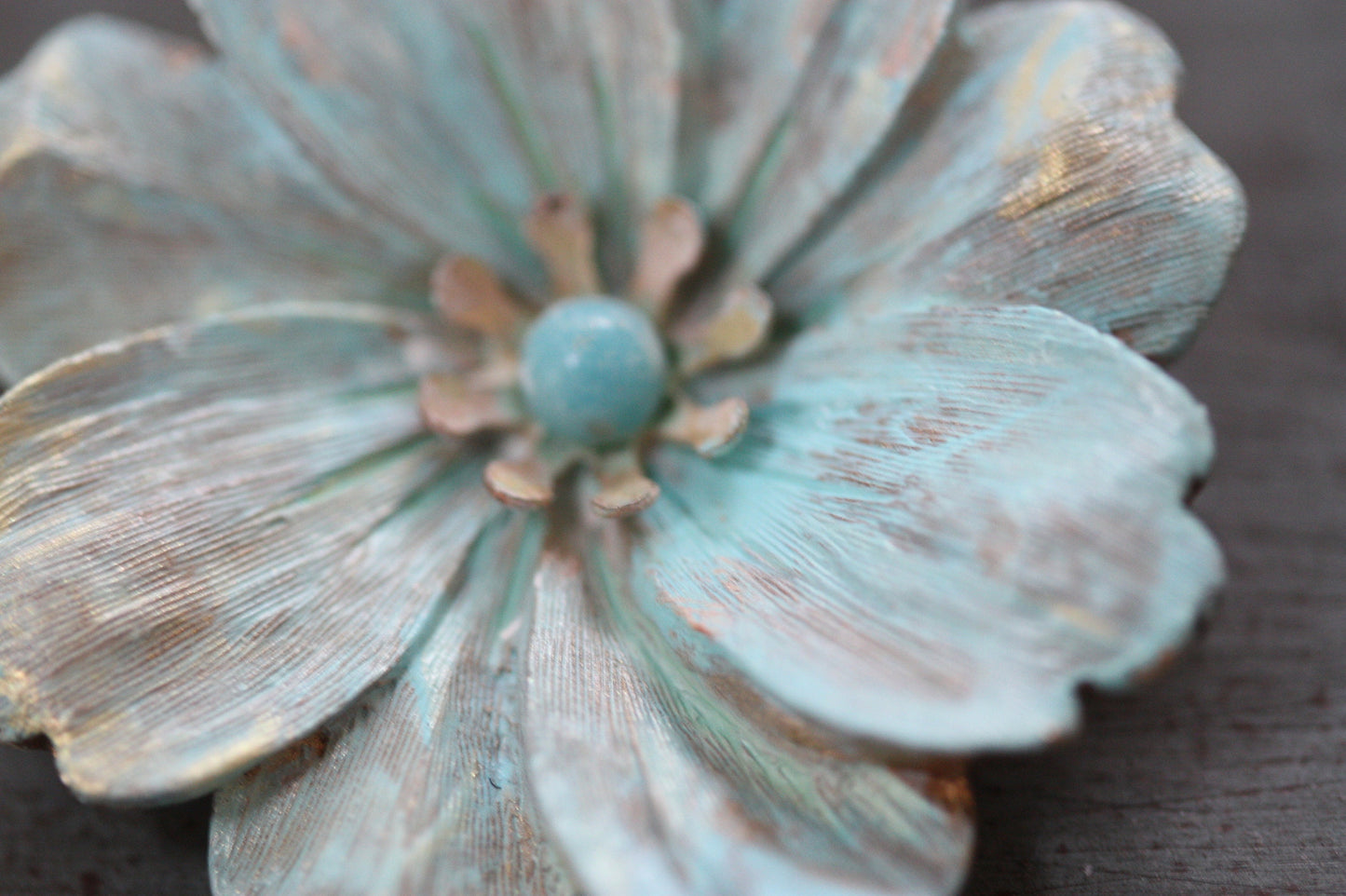 Upcycled pin - upcycled hand painted vintage pin