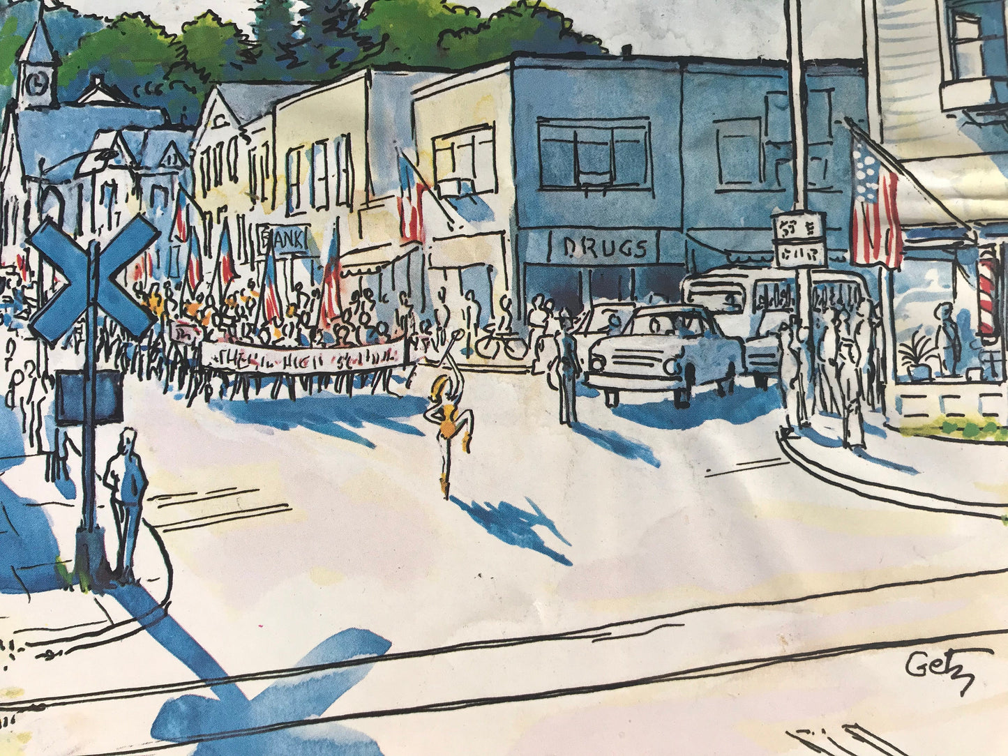 NEW YORKER Magazine cover - July 6, 1981 - Independence Day Parade - by Arthur Getz