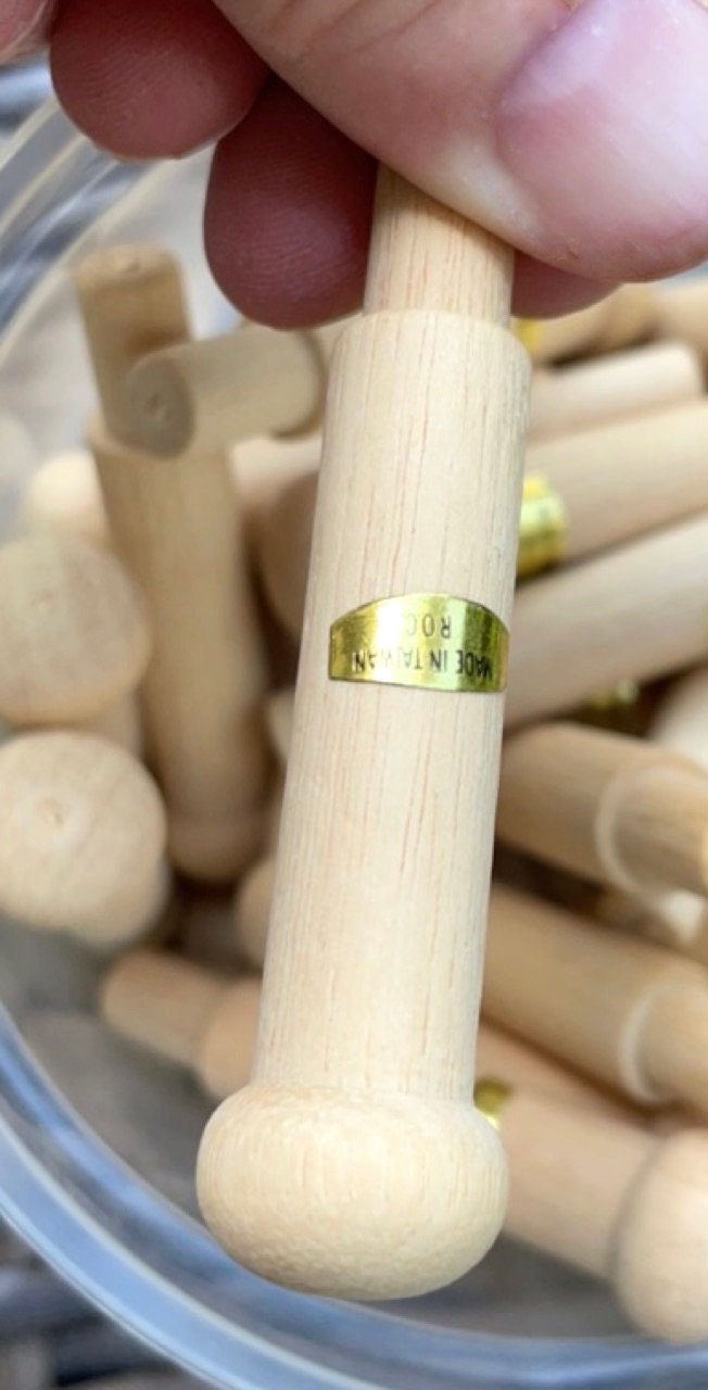 Unfinished solid wood pegs - great as craft supplies - for coat racks, doll making, wood sculptures, mixed material projects, etc.
