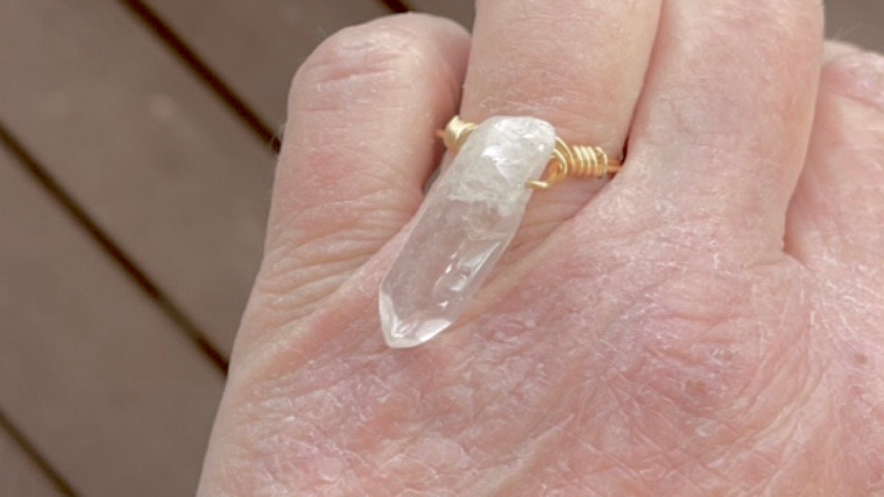 Unique vintage handmade crystal ring