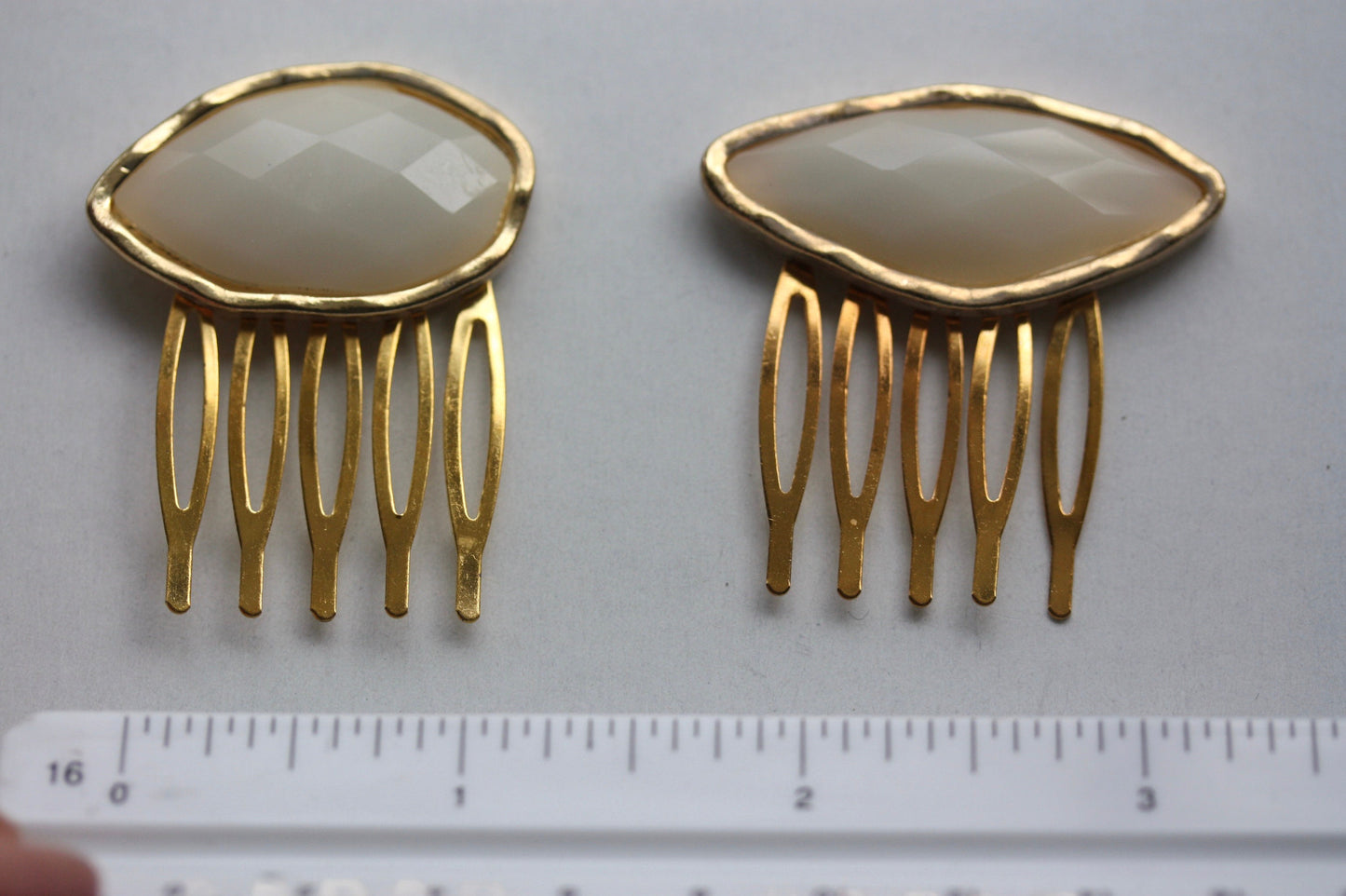 Your choice of hair comb - Mixed Material - handmade from new and vintage components - ivory cream and silvery gray