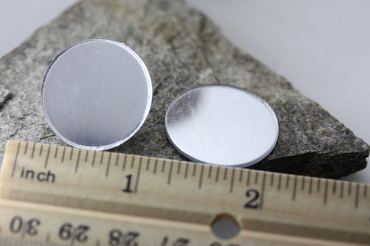 Round mirror stud earrings