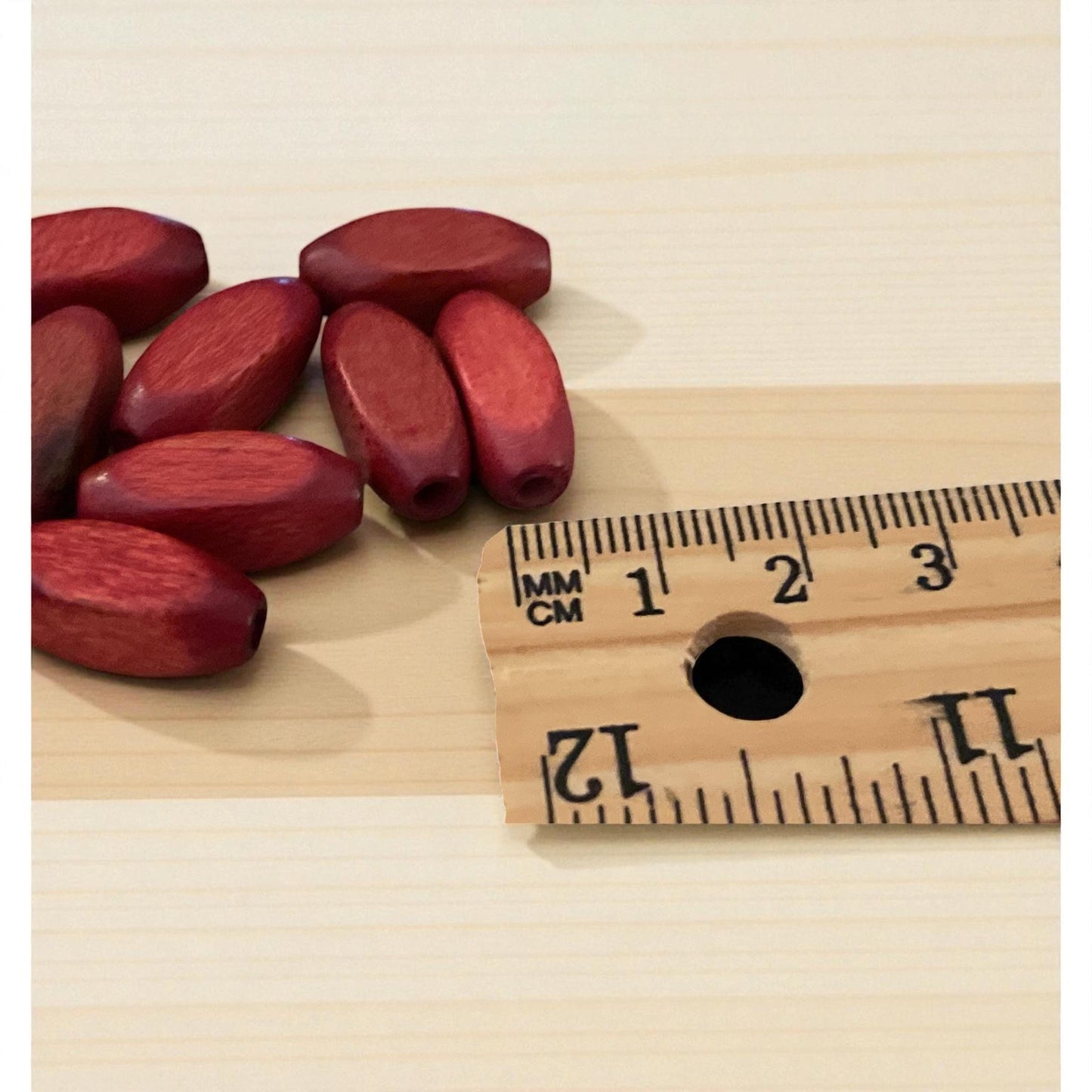 Vintage Wood Oval Beads – Natural Wooden Beads for Jewelry Making  - 20mm x 5 mm