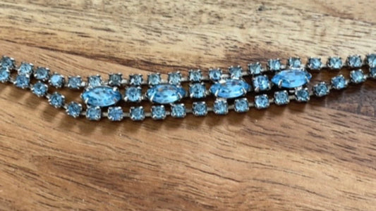 Light blue rhinestone vintage bracelet