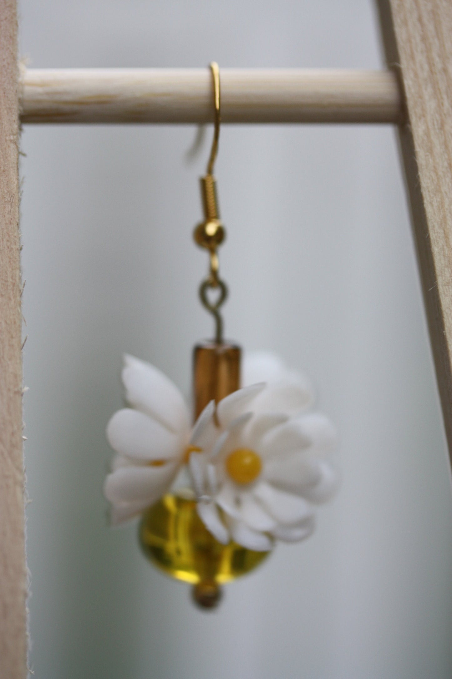 Fun, happy, yellow, daisy earrings - flower earrings, botanical earrings, hippie, flower child, bohemian, boho