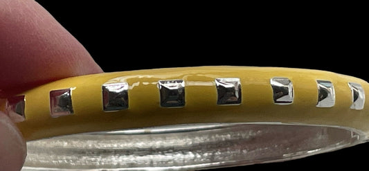 Yellow enamel vintage clamper bracelet