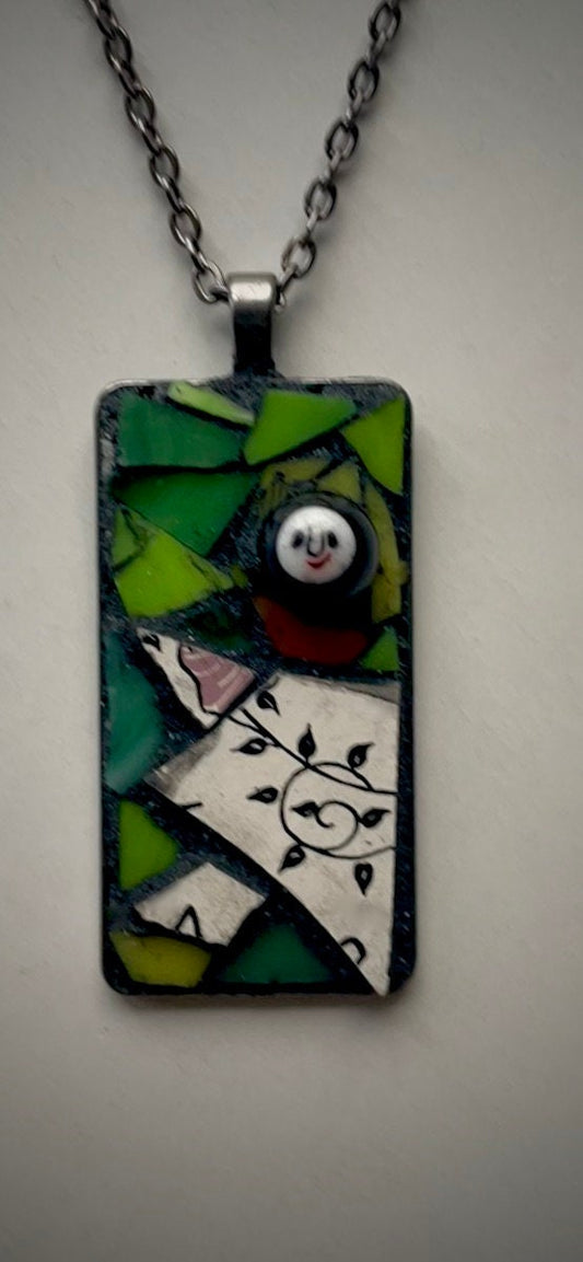 One-of-a-kind micro mosaic necklace, necklace pendant or pin (your choice)