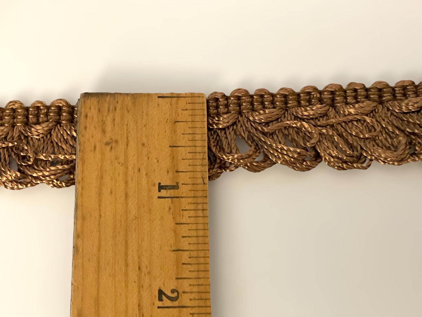 Deep brown  looped vintage fringe trim - priced per yard