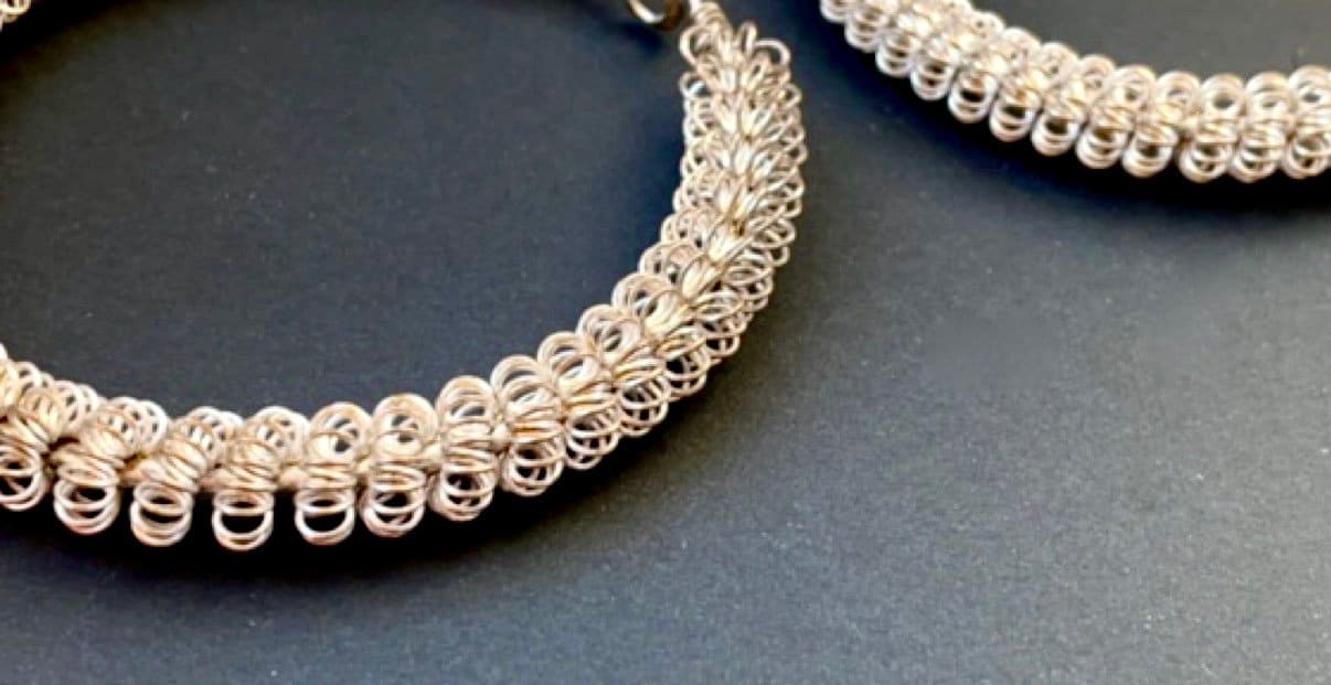 Vintage hoop earrings - uniquely wire wrapped