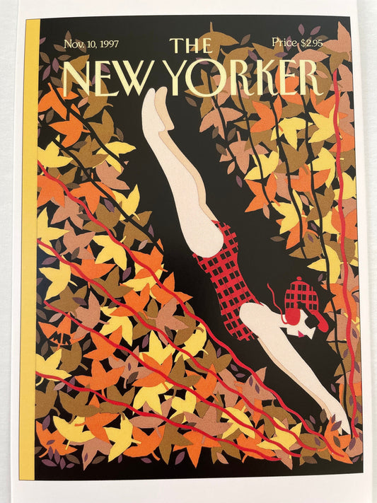 POSTCARD of an original vintage New Yorker Magazine cover from November 10, 1997 - ready to frame or to send to a friend