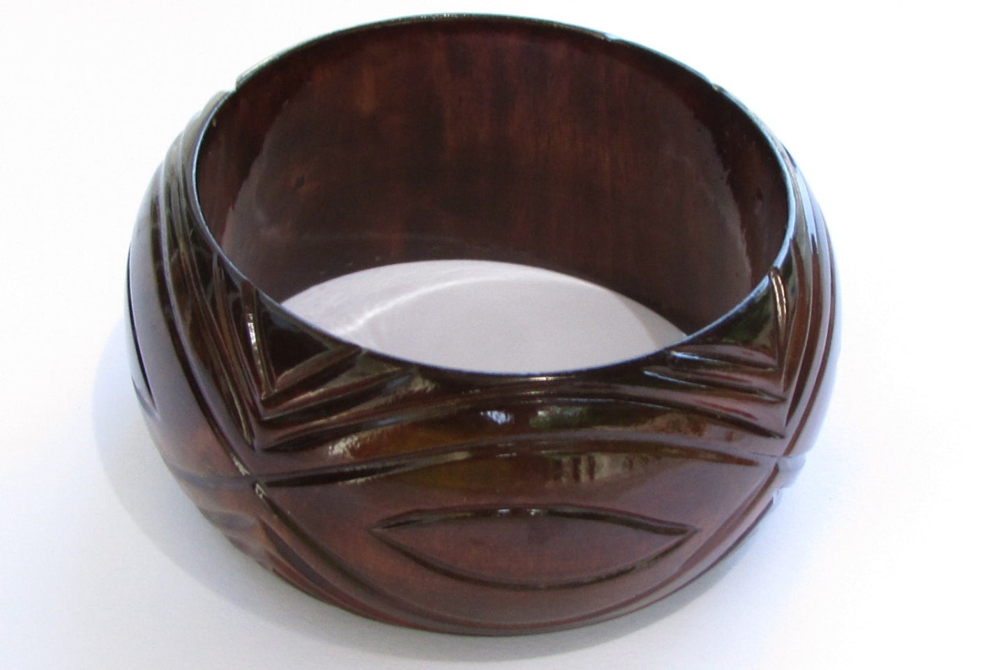 Unique vintage cuff bracelet - etched lucite?