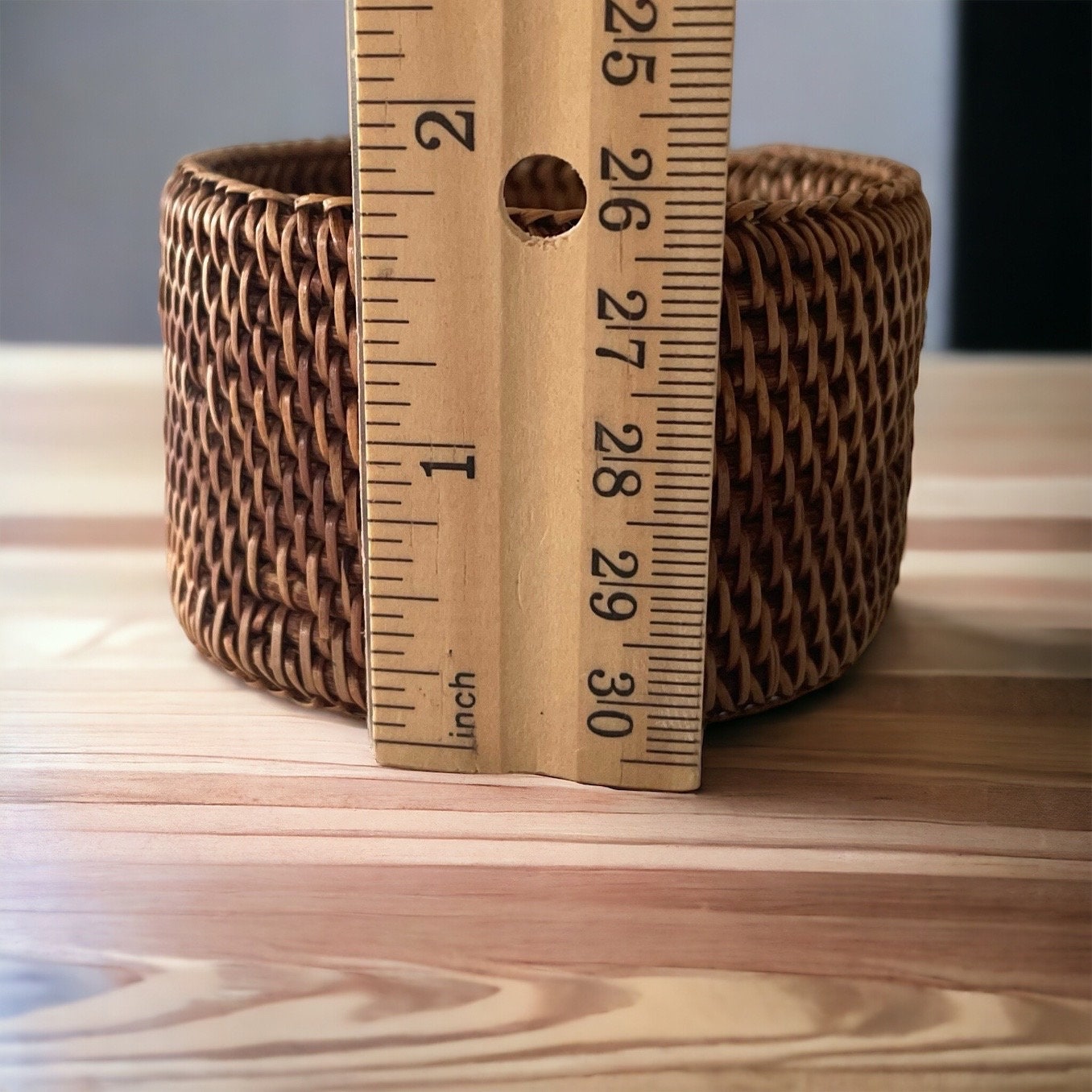 Rare vintage handwoven artisan basket weave wicker bangle bracelet