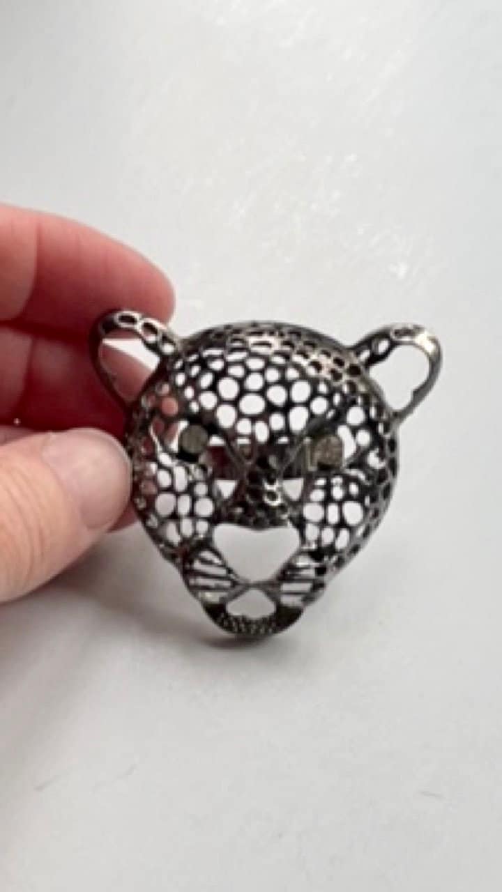 Unique vintage large tiger ring - statement ring