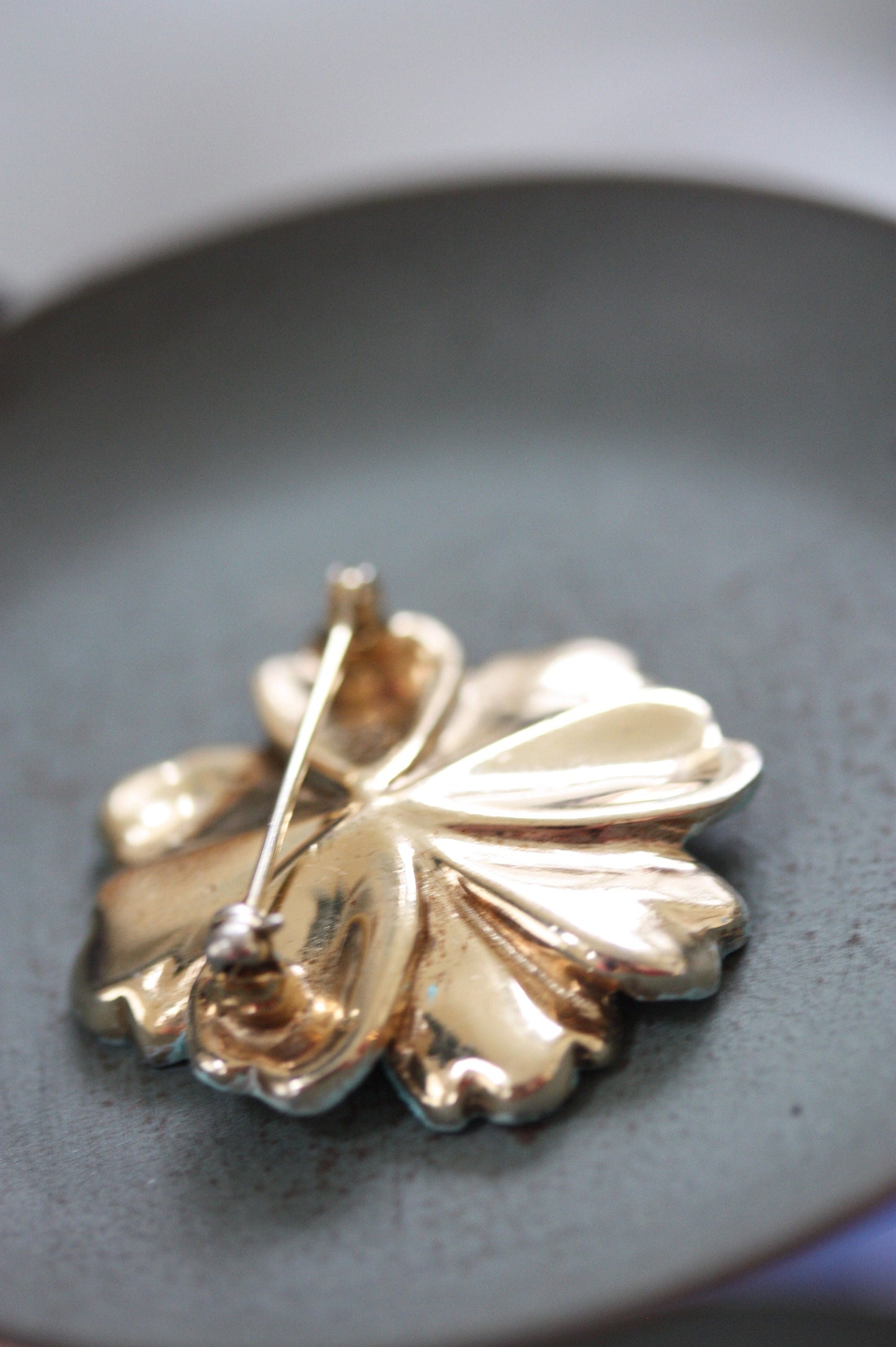 Upcycled pin - upcycled hand painted vintage pin