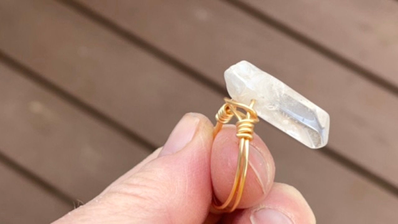 Unique vintage handmade crystal ring