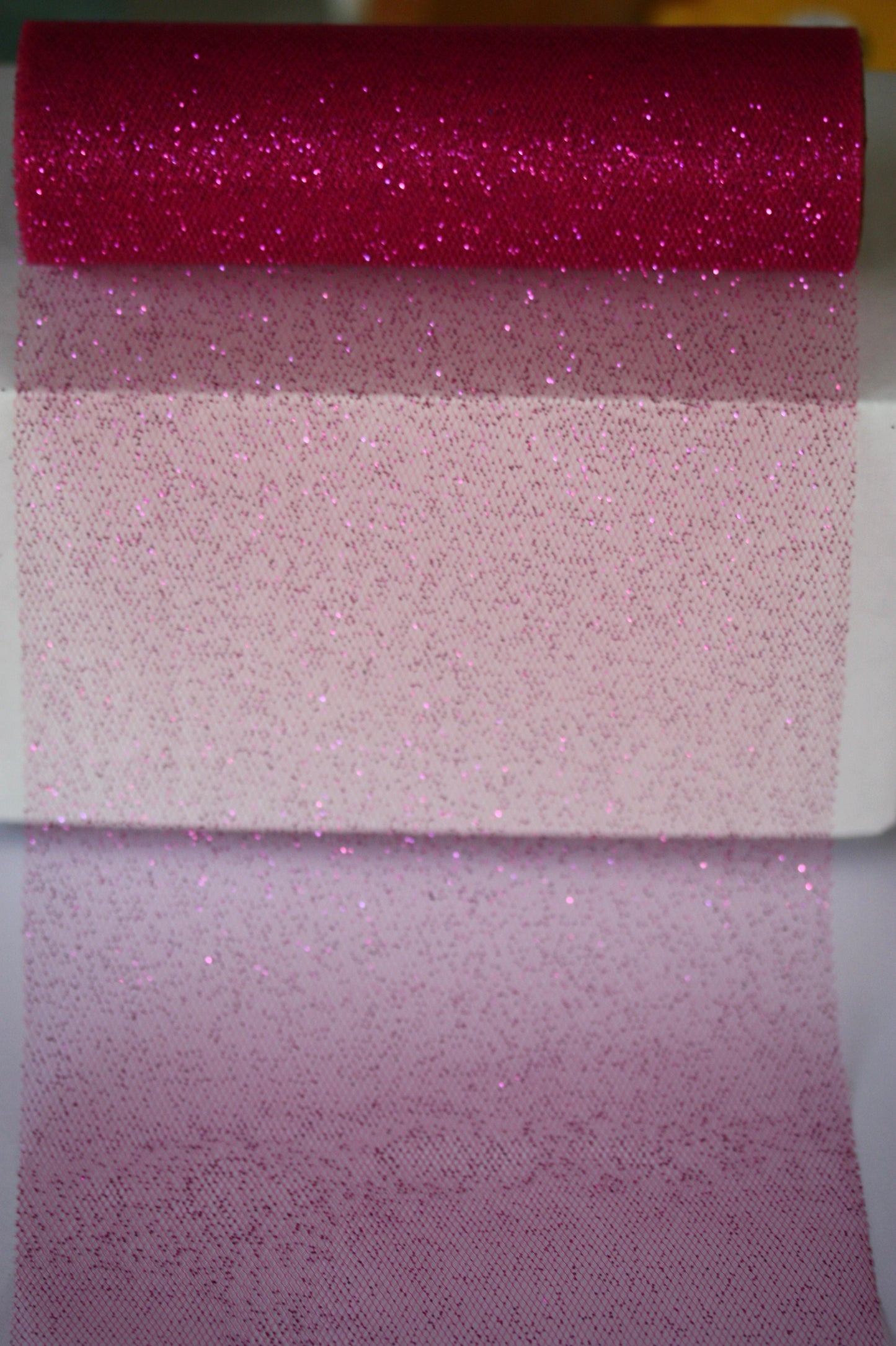 Stunning pink glittered tulle - for gift box wrap, bows, decorating, wreath making or other crafts