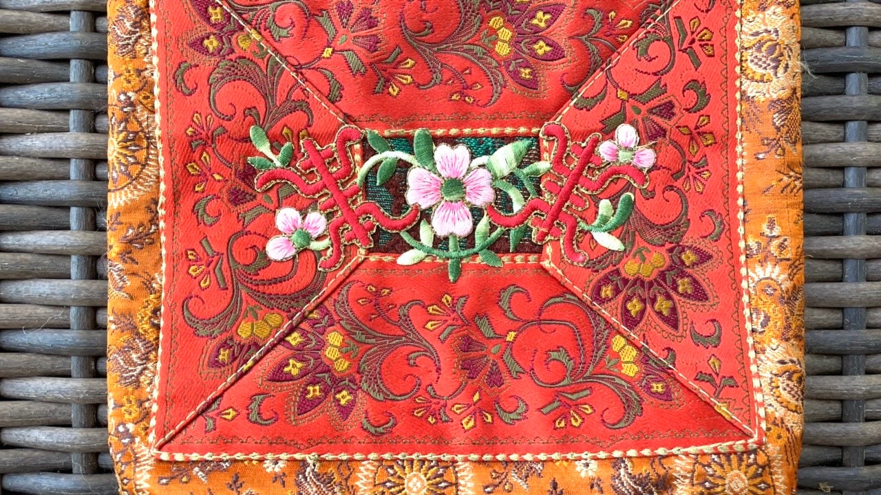 Embroidered Handbag - Petro Zillia Bag With Decorative Embroidery & Pocketed Lining