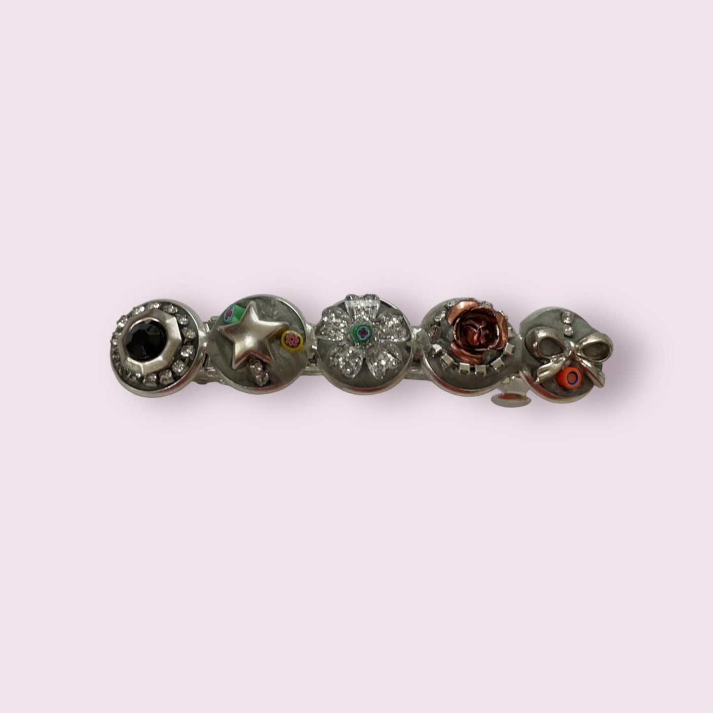 Mixed Material Mosaic Hair Barrette