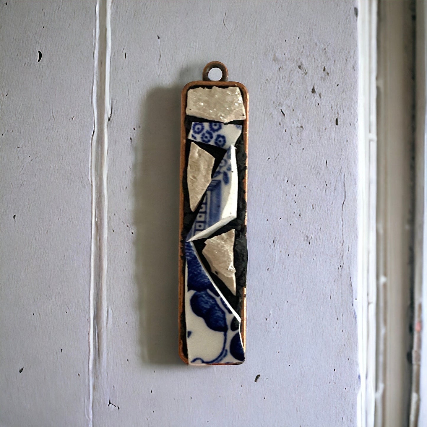 Handmade mosaic necklace - made from upcycled pieces of a broken vintage plate