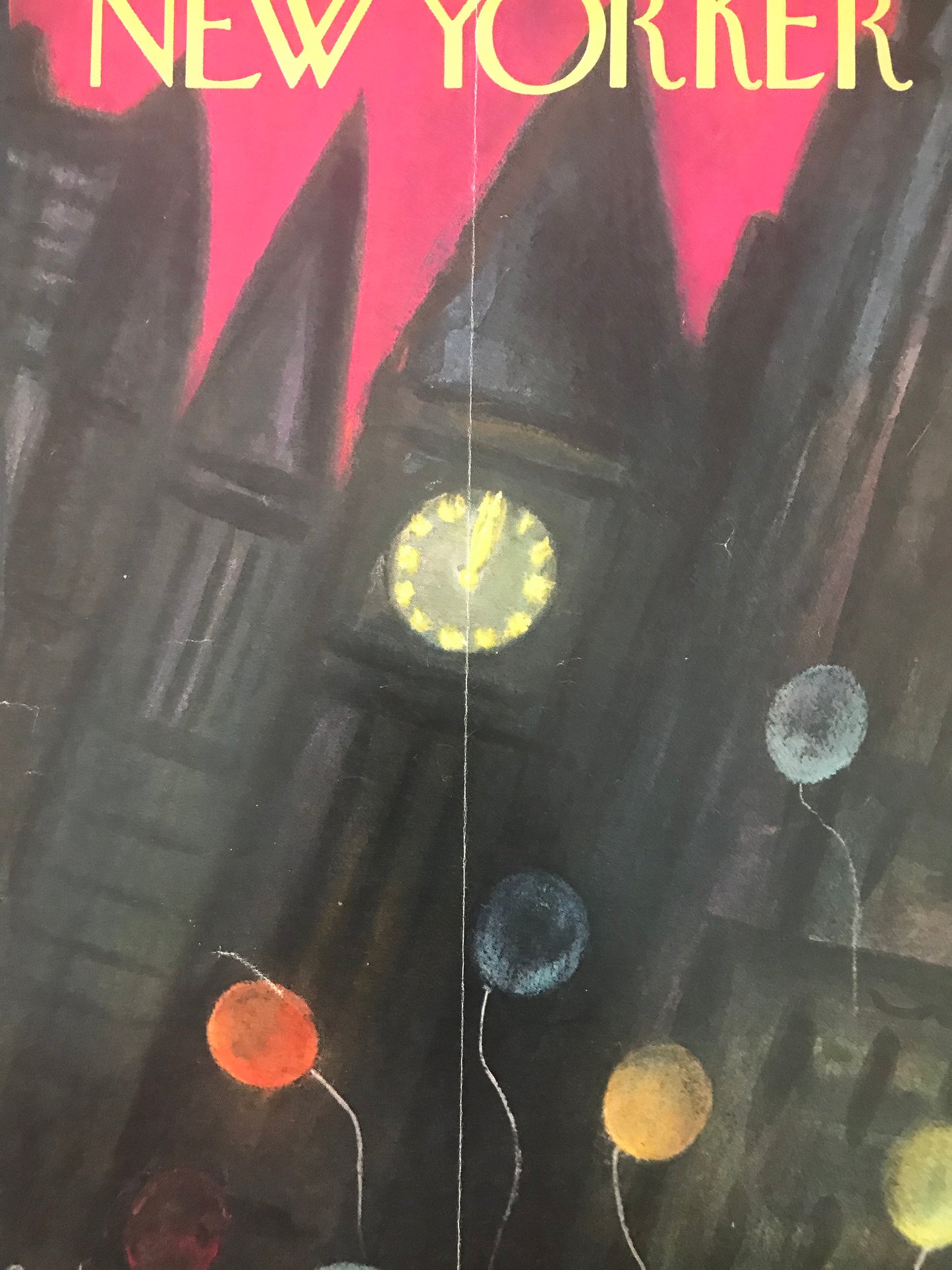 Rare - December 30, 1961 - The NEW YORKER Magazine original cover - New Year's Eve - please read description