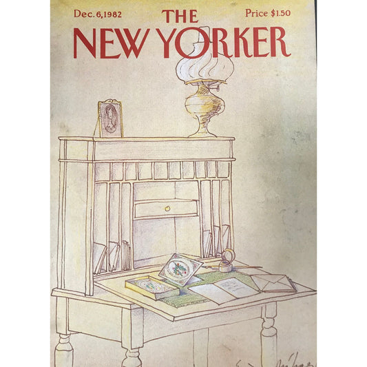 The NEW YORKER cover only - December 6, 1982 - desk, workstation