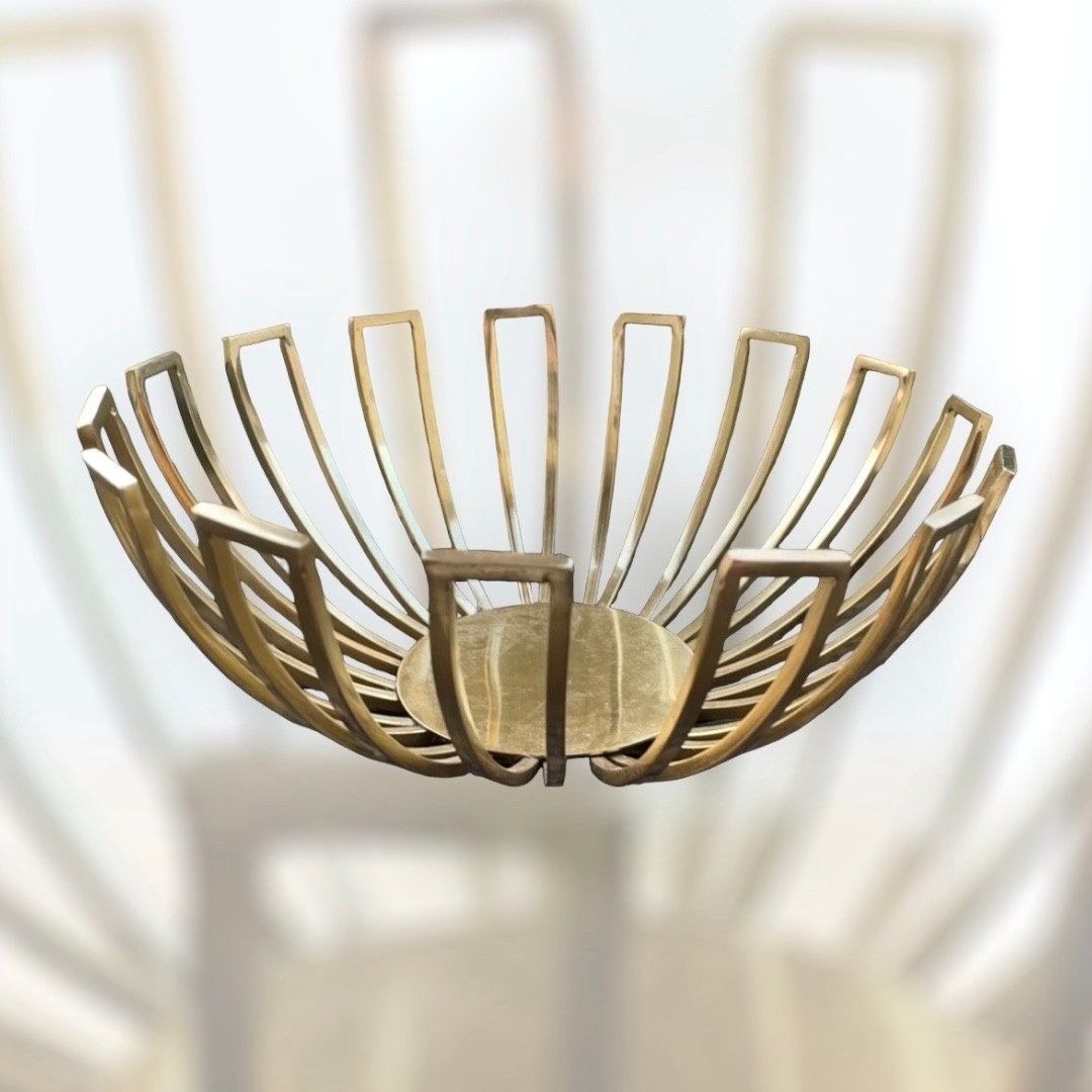 Stunning mid century modern style bowl - goldtone - starburst design - For decoration only (NOT for food use)