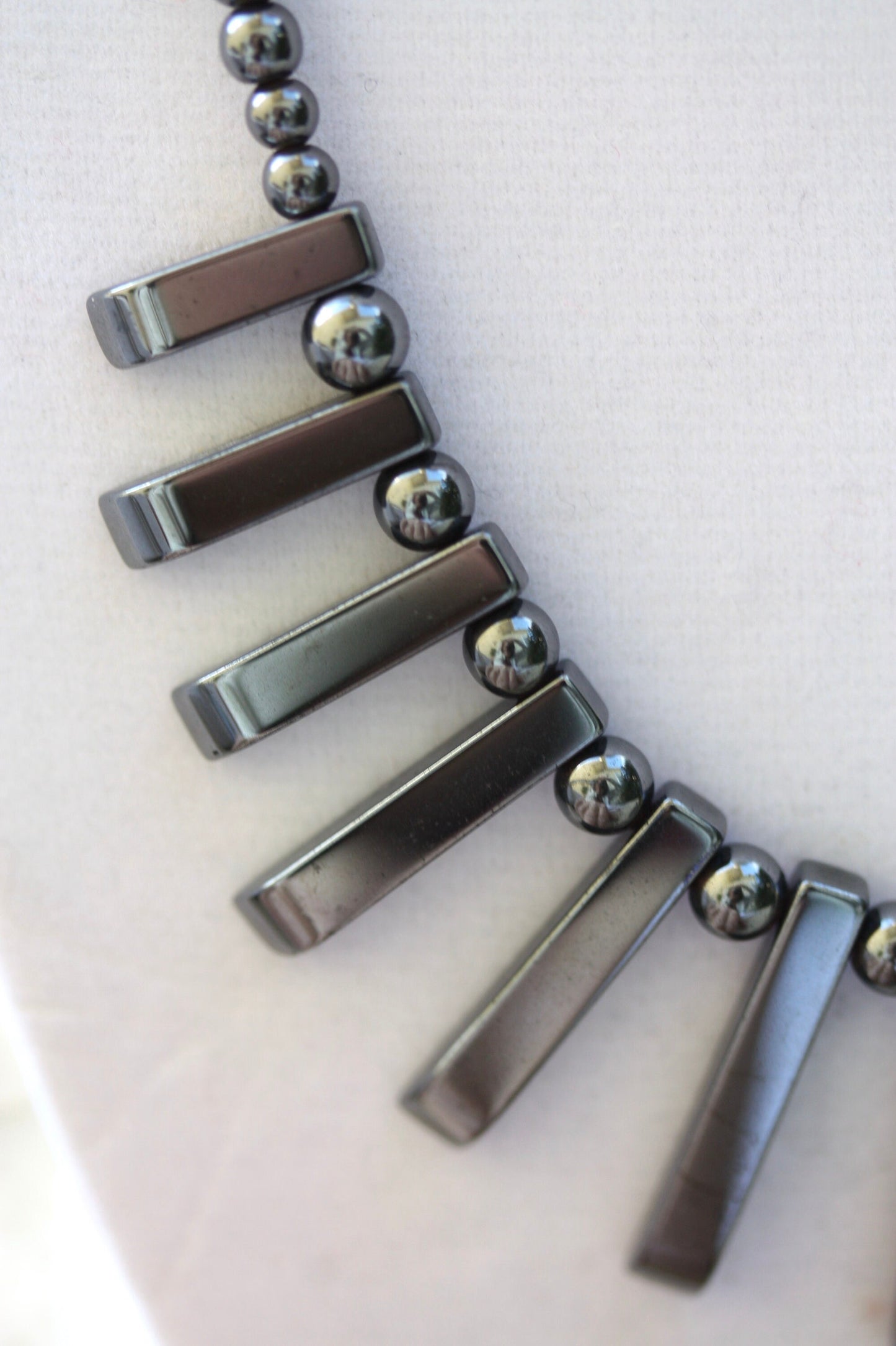 Stunning black vintage hematite necklace