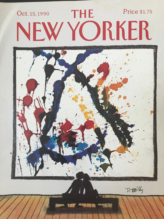 NEW YORKER Magazine cover - October 15, 1990 - romantic couple admiring artwork