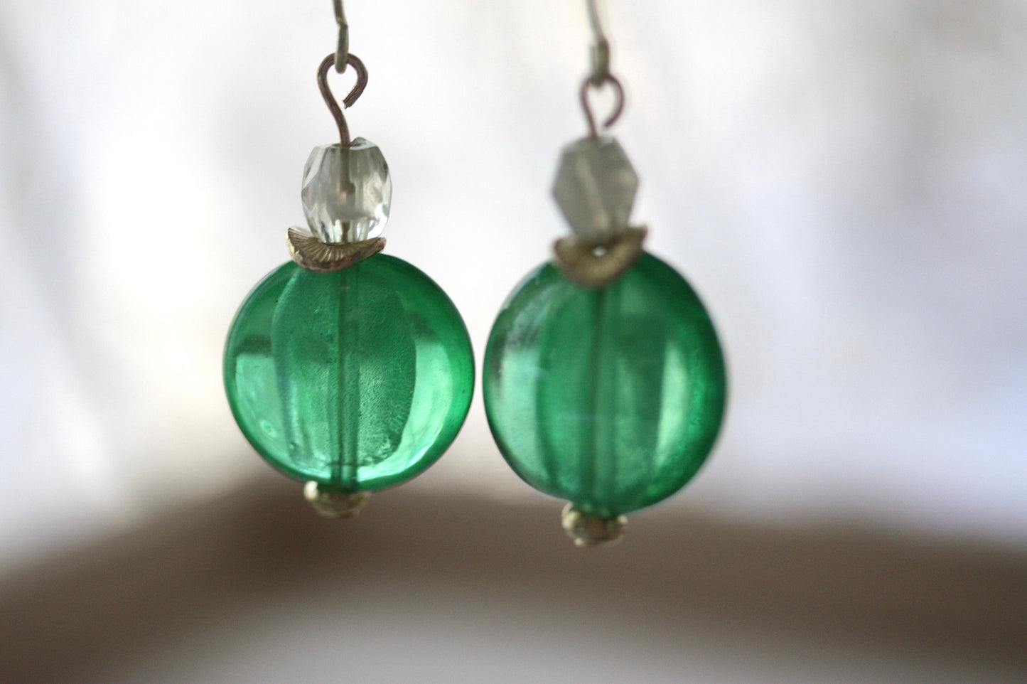 Stunning green dangle earrings