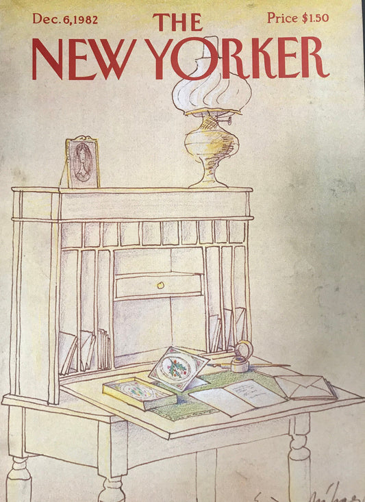 The NEW YORKER cover only - December 6, 1982 - desk, workstation